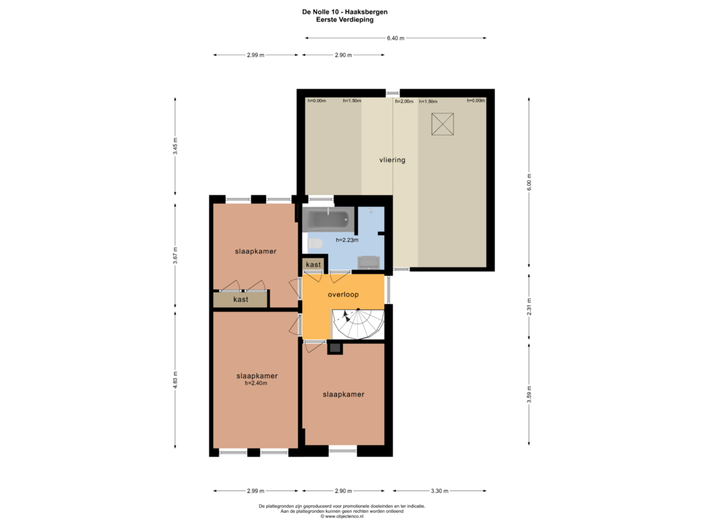 View floorplan of EERSTE VERDIEPING of De Nolle 10