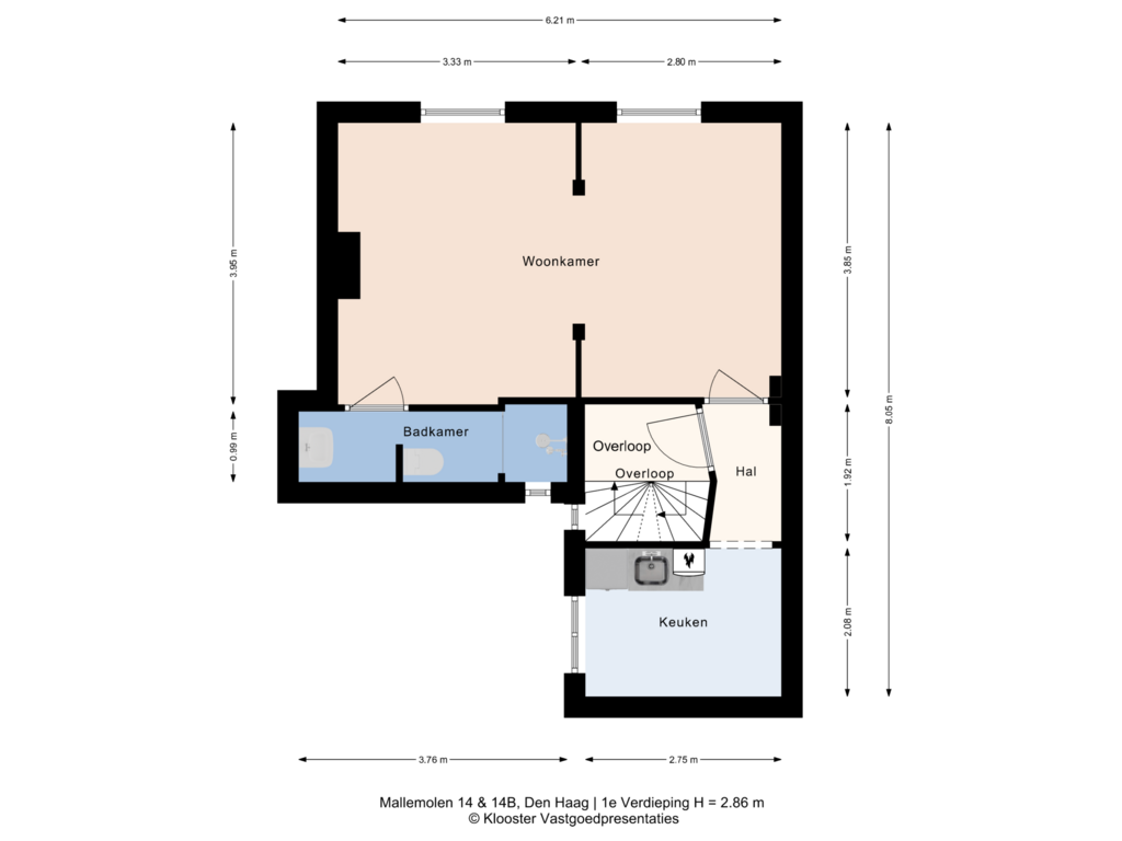 Bekijk plattegrond van 1e Verdieping van Mallemolen 14