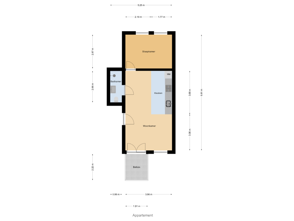 View floorplan of Appartement of Amsterdamsestraatweg 142-D