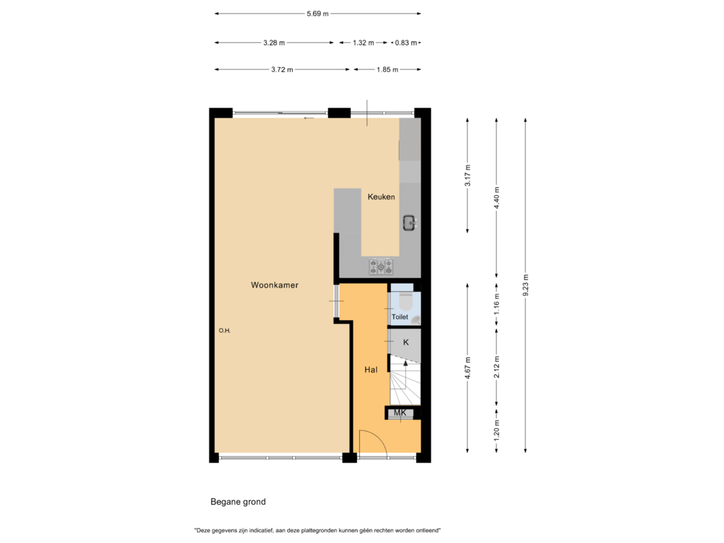 View floorplan of Begane grond of Nicolaas Beetsstraat 2