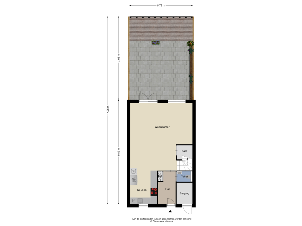 Bekijk plattegrond van Begane grond_tuin van Anton Pieckhof 26