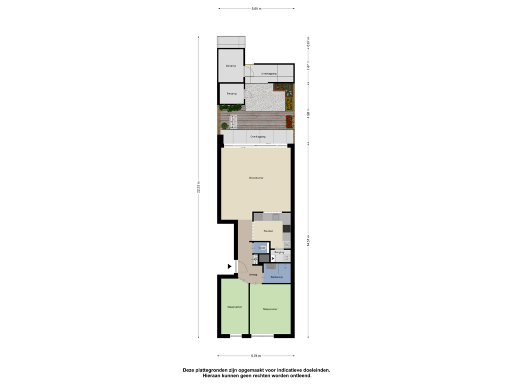 Bekijk plattegrond van Appartement - Tuin van Prins Mauritsstraat 19