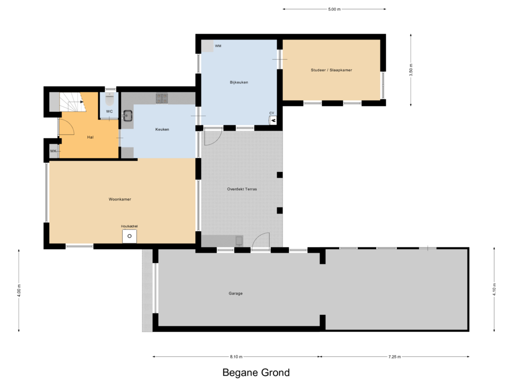 View floorplan of Begane Grond of Vlaskuilseweg 8