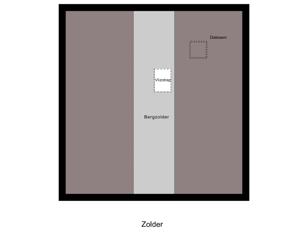 View floorplan of Zolder of Vlaskuilseweg 8