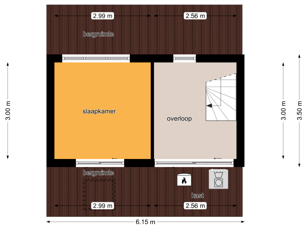 View floorplan of Floor 2 of Buitentuin 67