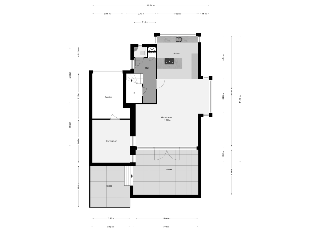 Bekijk plattegrond van Begane Grond van B. Vethstraat 6