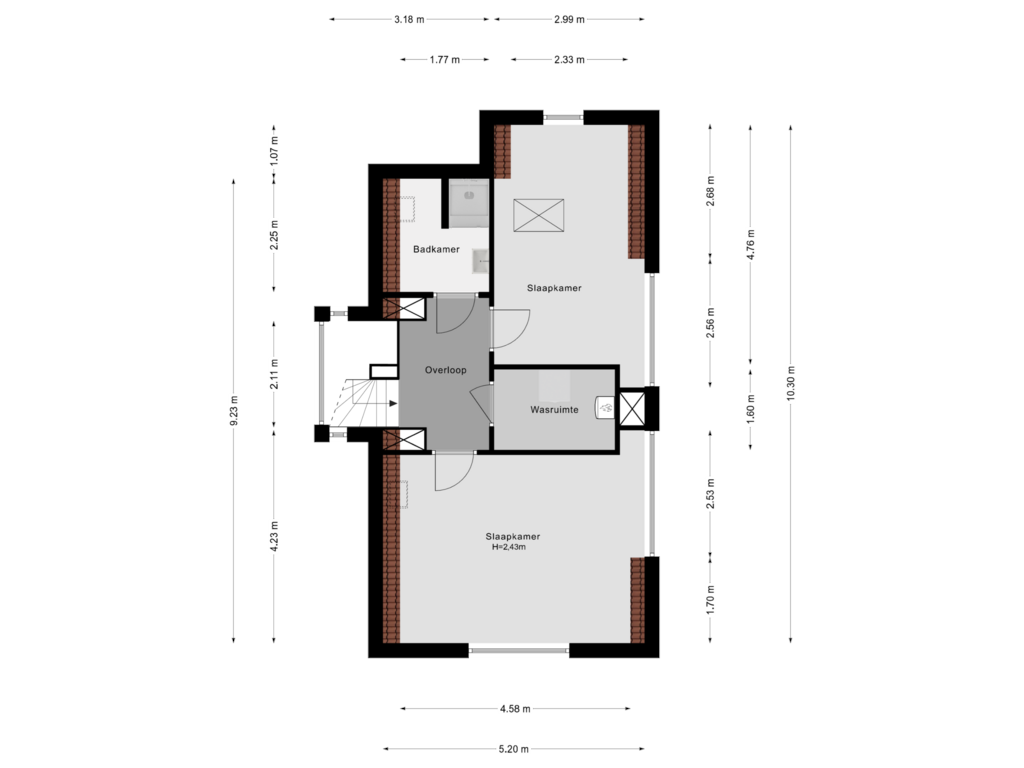 Bekijk plattegrond van 2e Verdieping van B. Vethstraat 6