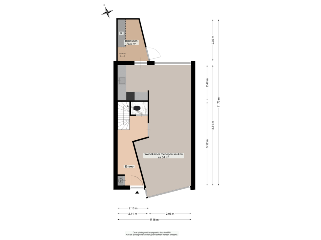 Bekijk plattegrond van Begane grond van R. Doumastraat 15