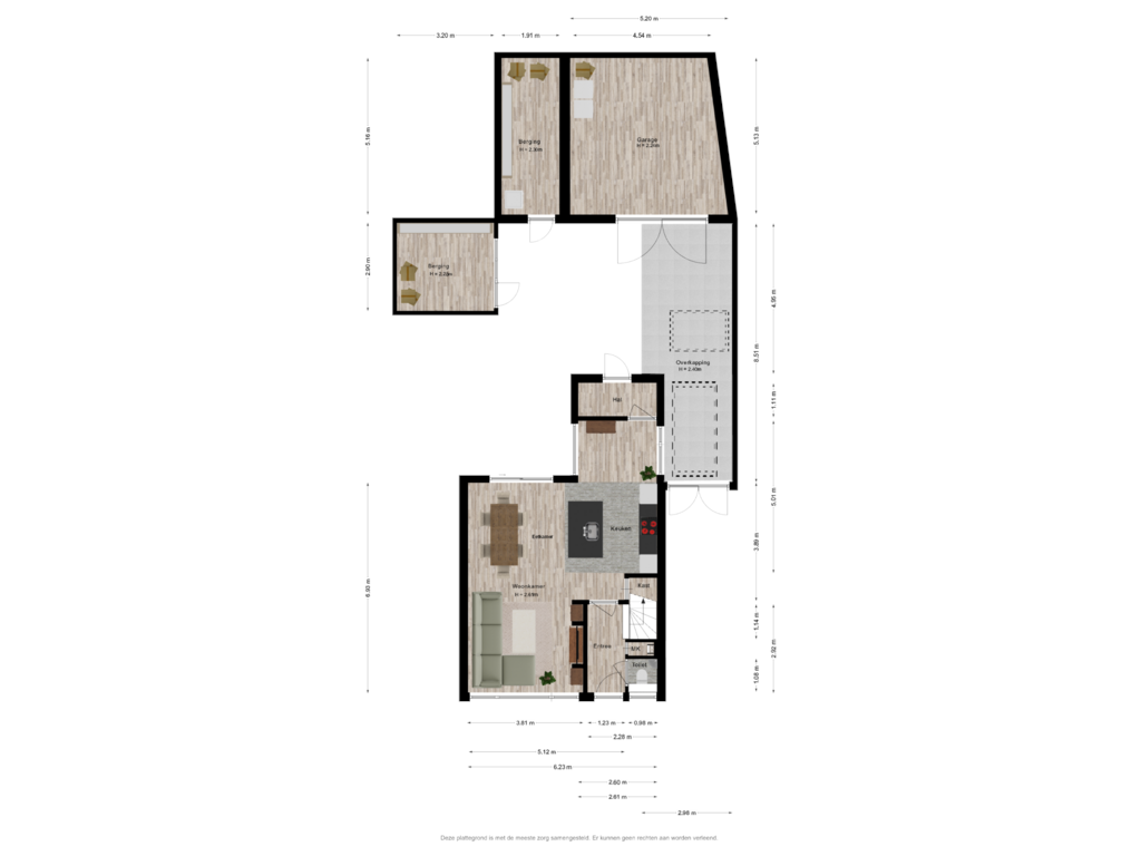 View floorplan of Begane grond of Johannes Vermeerstraat 2