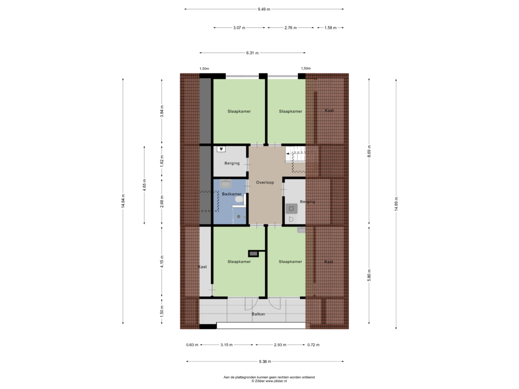 View floorplan of Eerste Verdieping of 't Hambroek 28