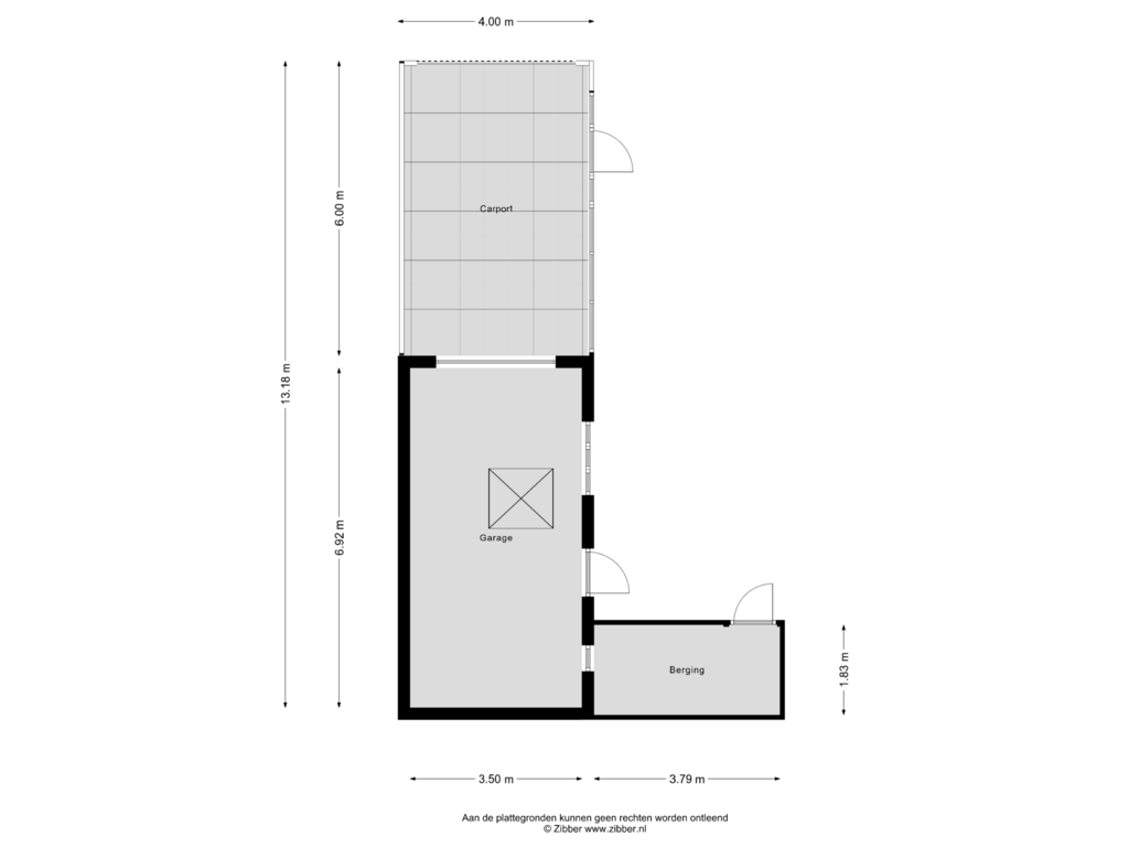 View floorplan of Garage of 't Hambroek 28