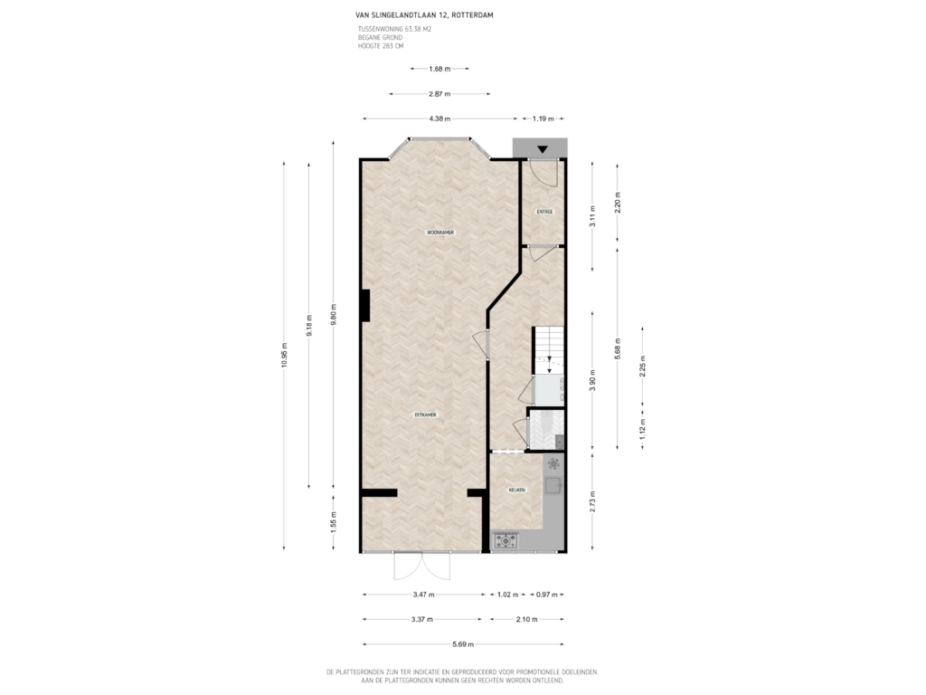 Bekijk plattegrond van Begane grond van Van Slingelandtlaan 12