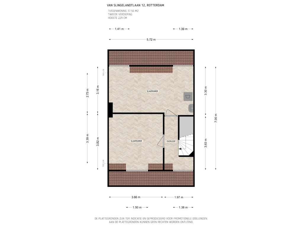 Bekijk plattegrond van 2e verdieping van Van Slingelandtlaan 12