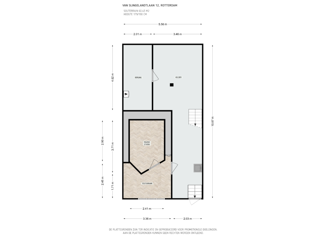 Bekijk plattegrond van Souterrain van Van Slingelandtlaan 12