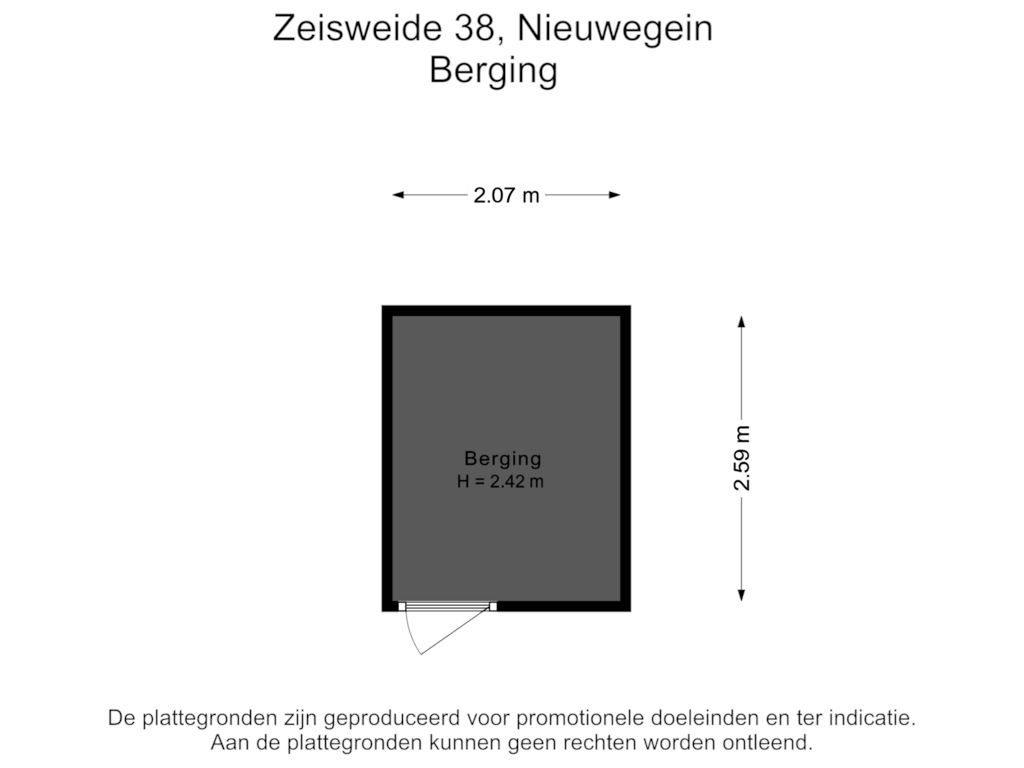 View floorplan of Berging of Zeisweide 38