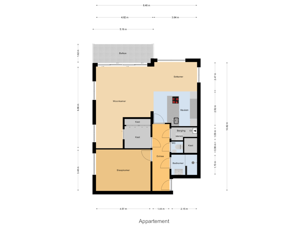 Bekijk plattegrond van Appartement van Starstraat 112