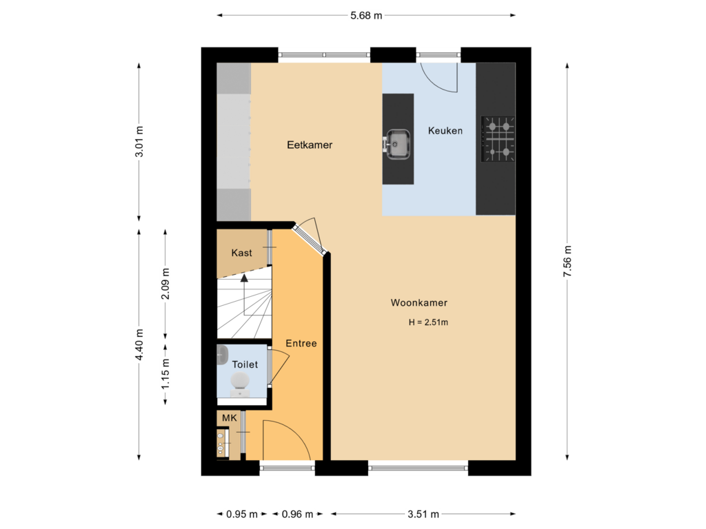 Bekijk plattegrond van Begane grond van Laagakker 24