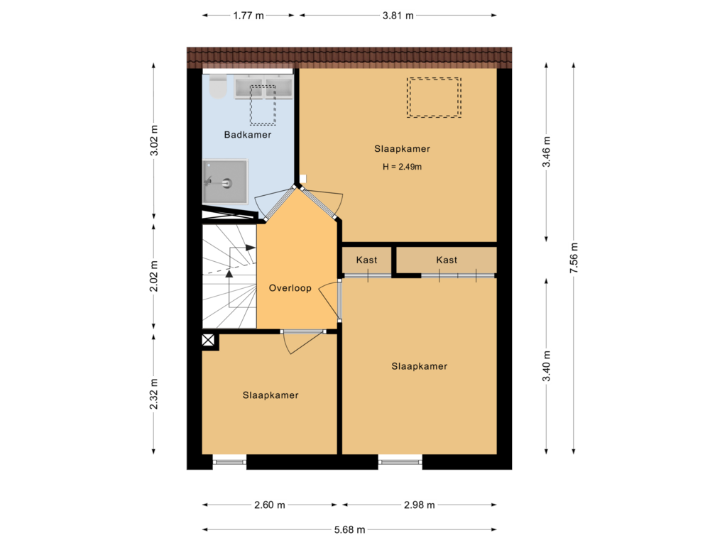 Bekijk plattegrond van Eerste verdieping van Laagakker 24