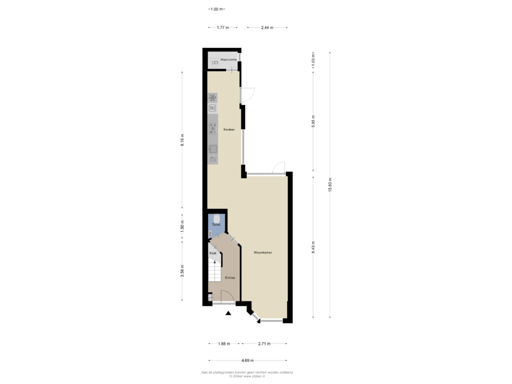 View floorplan of Begane grond of Goudenregenstraat 6