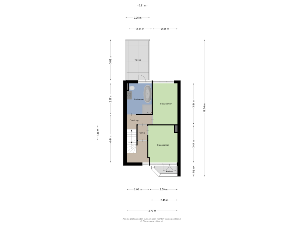 View floorplan of Eerste verdieping of Goudenregenstraat 6