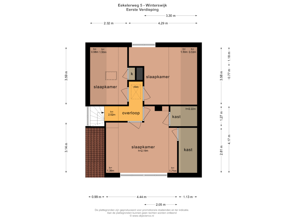 Bekijk plattegrond van EERSTE VERDIEPING van Eekelerweg 5