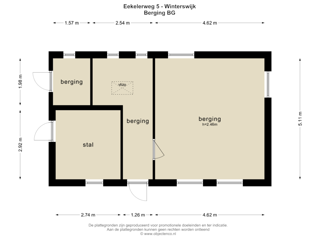 Bekijk plattegrond van BERGING BG van Eekelerweg 5