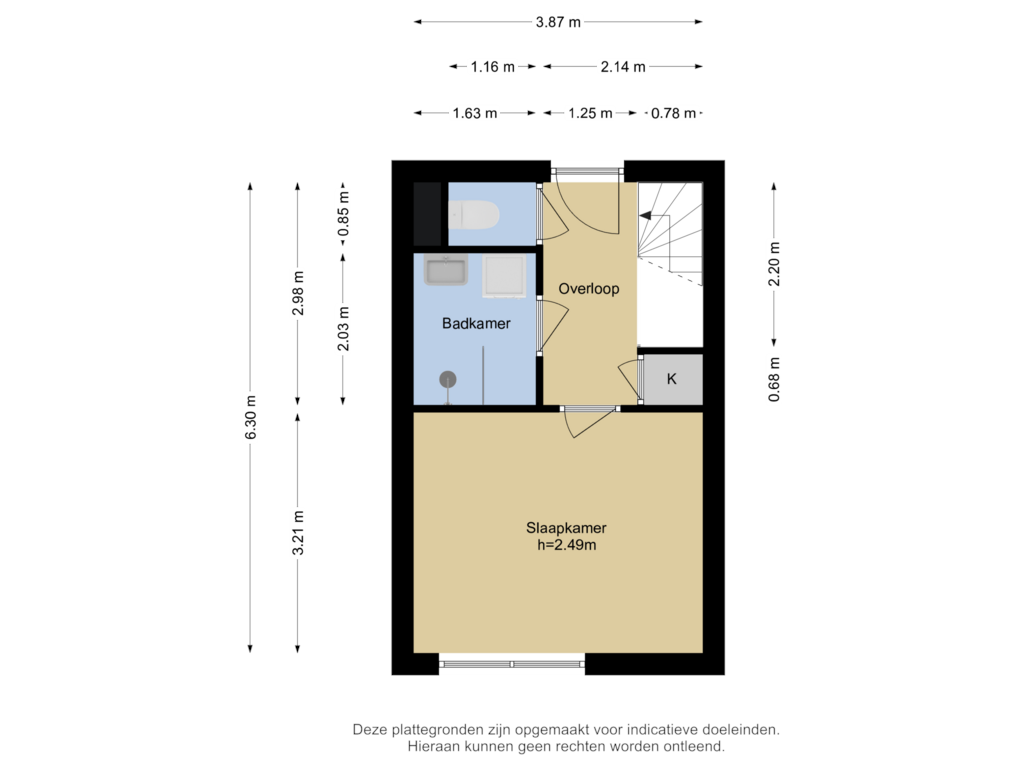 Bekijk plattegrond van Verdieping 1 van Rotterdamsedijk 299-A