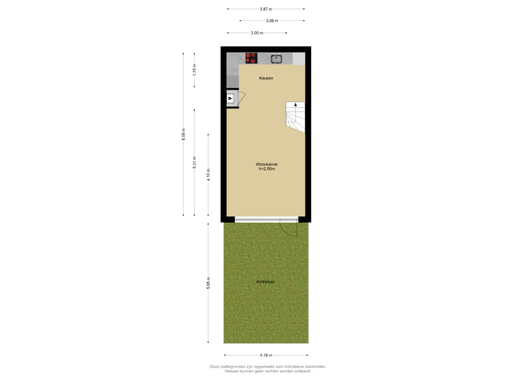 Bekijk plattegrond van Begane grond + Tuin van Rotterdamsedijk 299-A