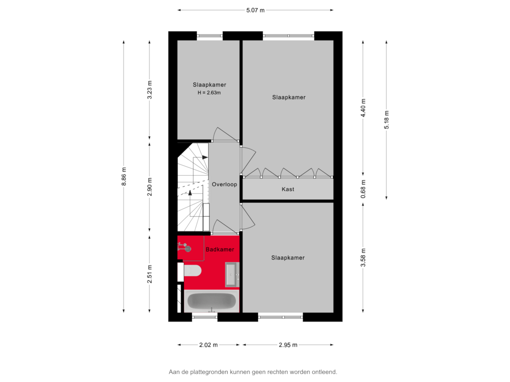 Bekijk plattegrond van 1e verdieping van Oranjeplein 18