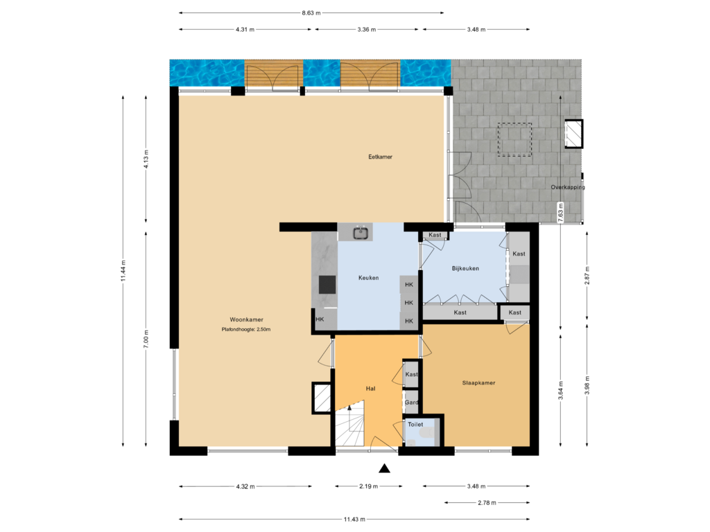 View floorplan of Begane grond of Zwartendijk 13