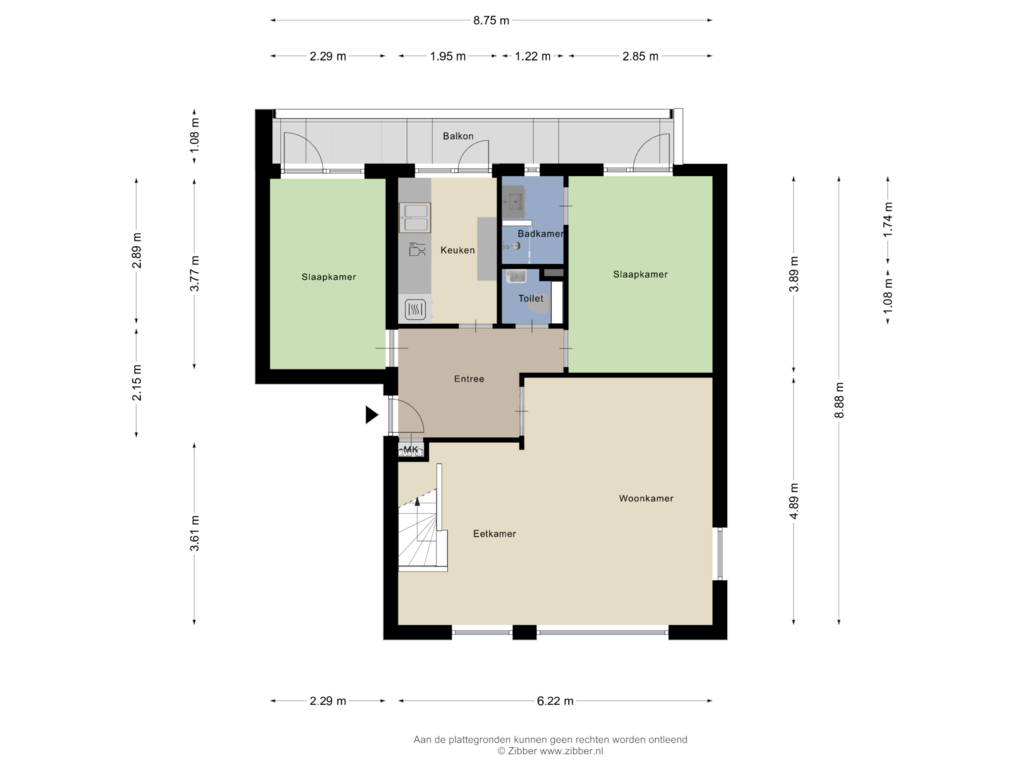 Bekijk plattegrond van Eerste Verdieping van Staringlaan 11