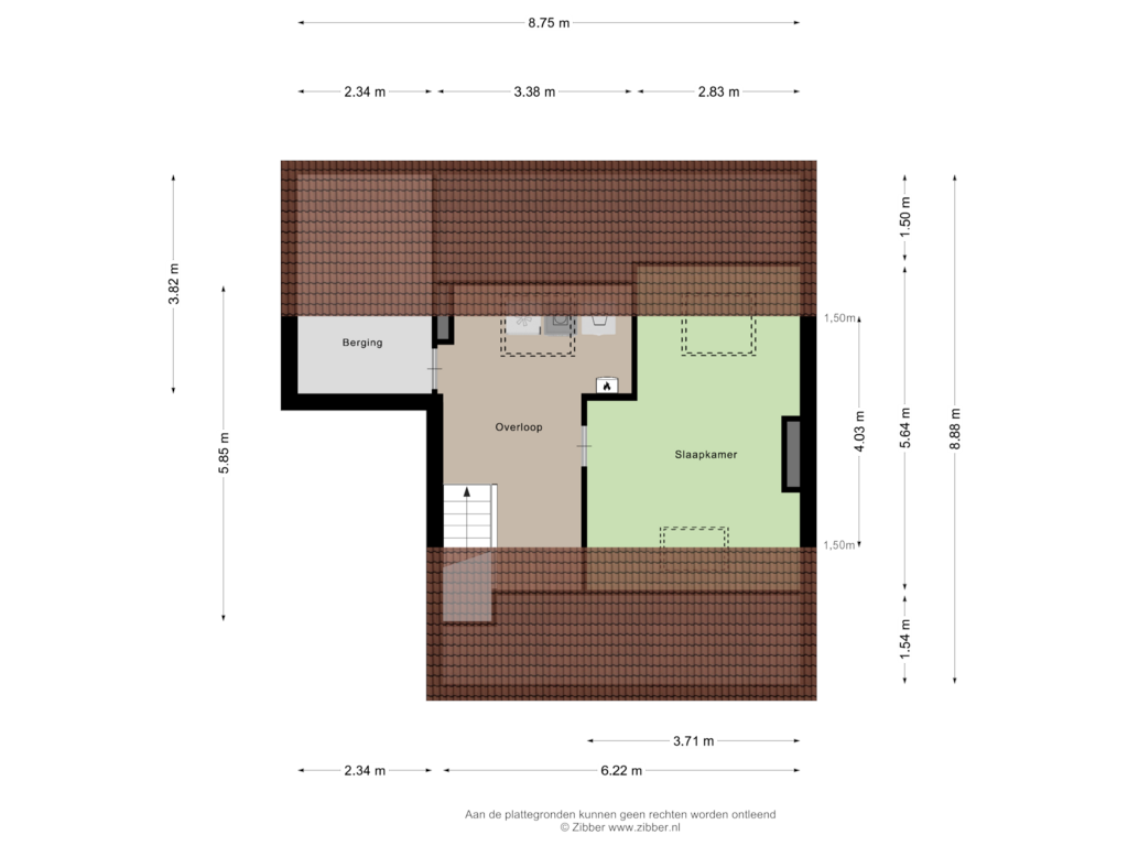 Bekijk plattegrond van Tweede Verdieping van Staringlaan 11