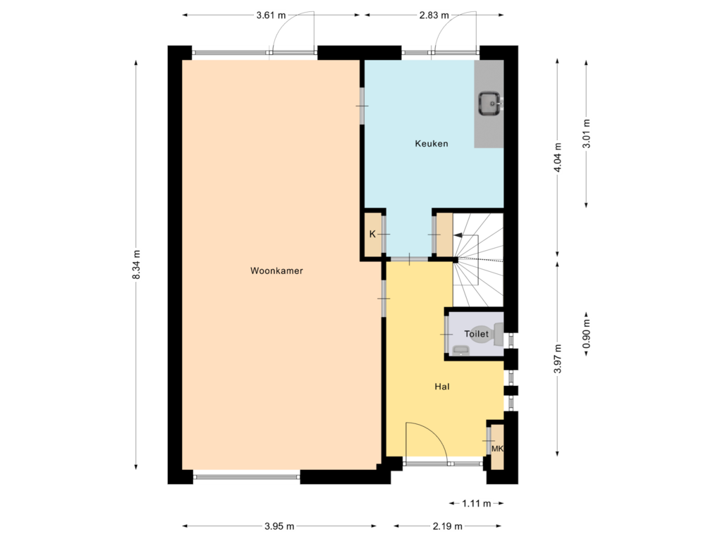 Bekijk plattegrond van First floor van Porthoslaan 36