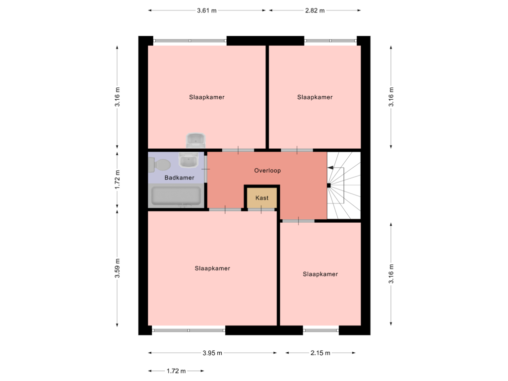 Bekijk plattegrond van Floor 1 van Porthoslaan 36