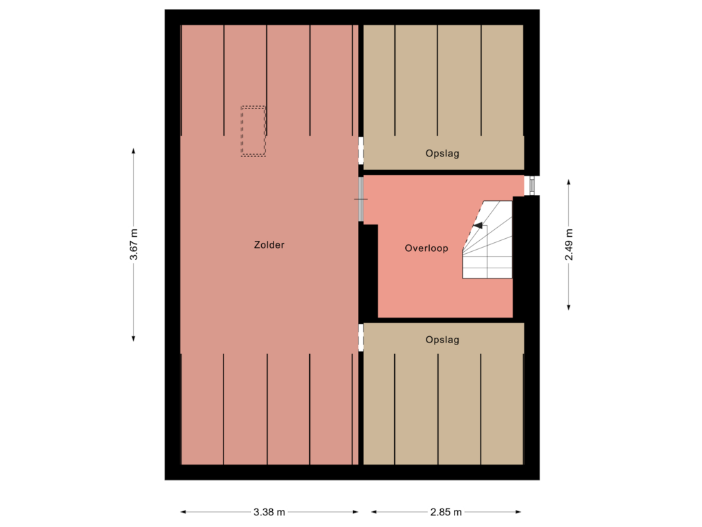 Bekijk plattegrond van Floor 2 van Porthoslaan 36