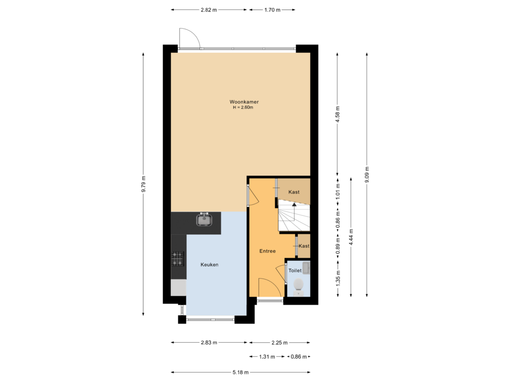 View floorplan of Begane grond of Meeuwenlaan 7