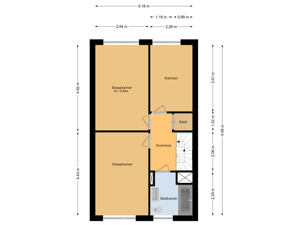 View floorplan of Eerste verdieping of Meeuwenlaan 7