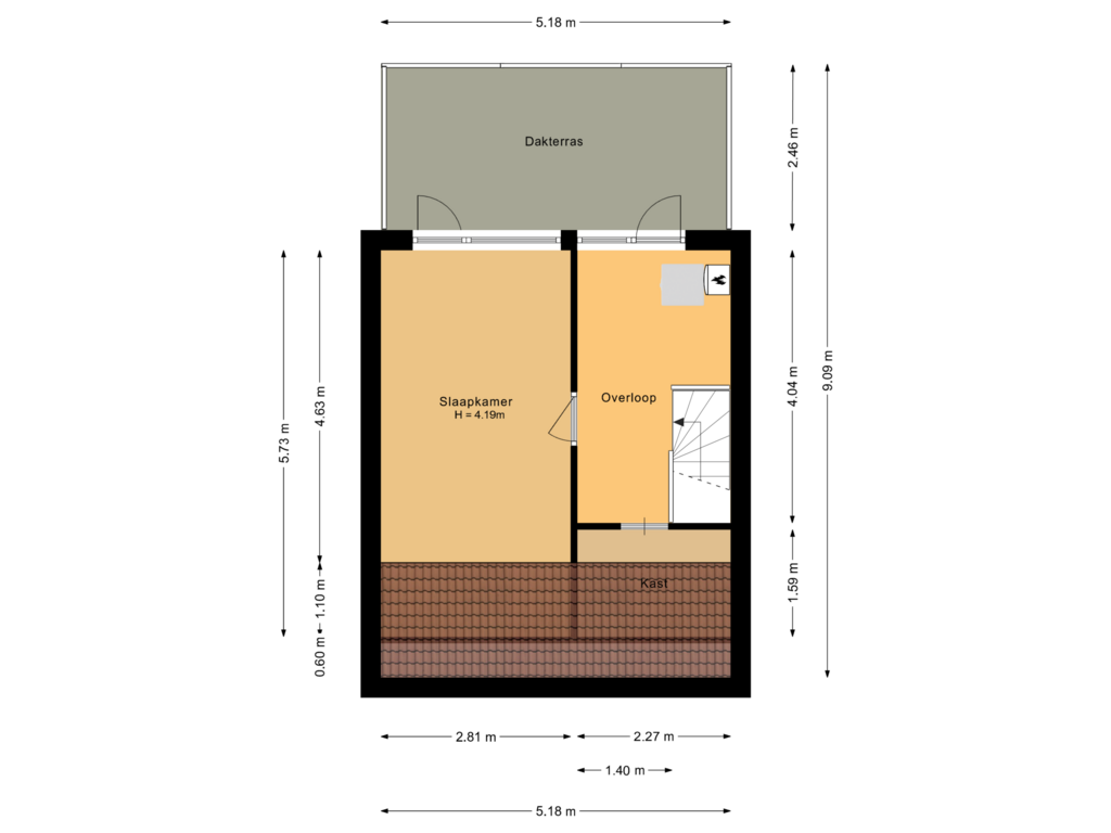 View floorplan of Tweede verdieping of Meeuwenlaan 7