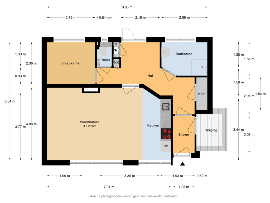 View floorplan of Appartement of Van der Meydestraat 28-A