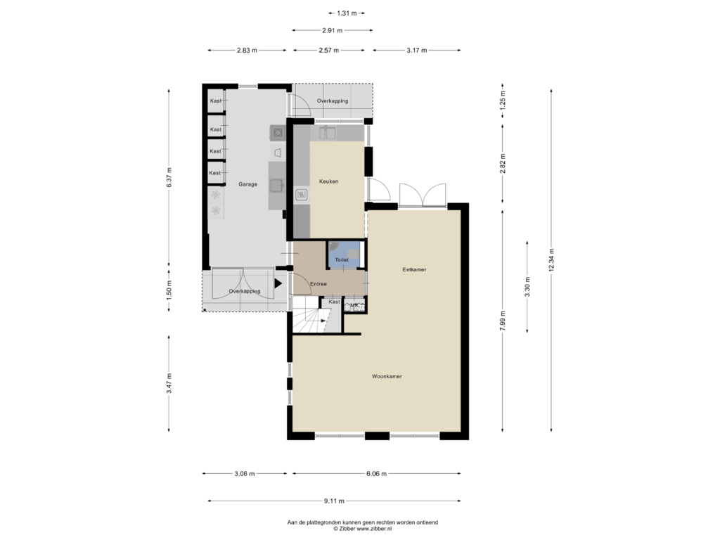 View floorplan of Begane grond of Zwaluwstraat 90