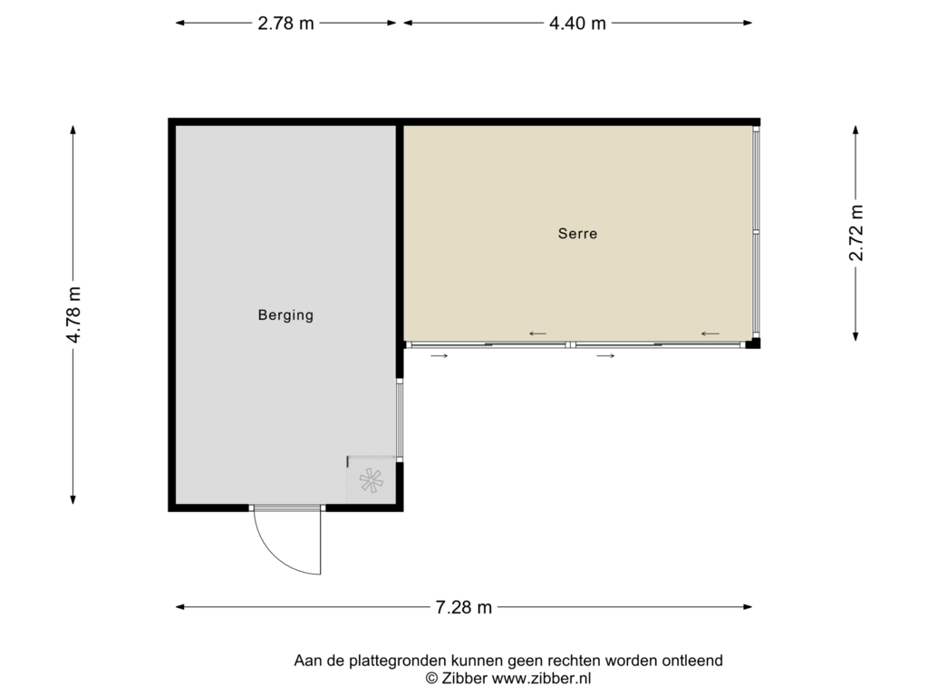 View floorplan of Berging of Zwaluwstraat 90