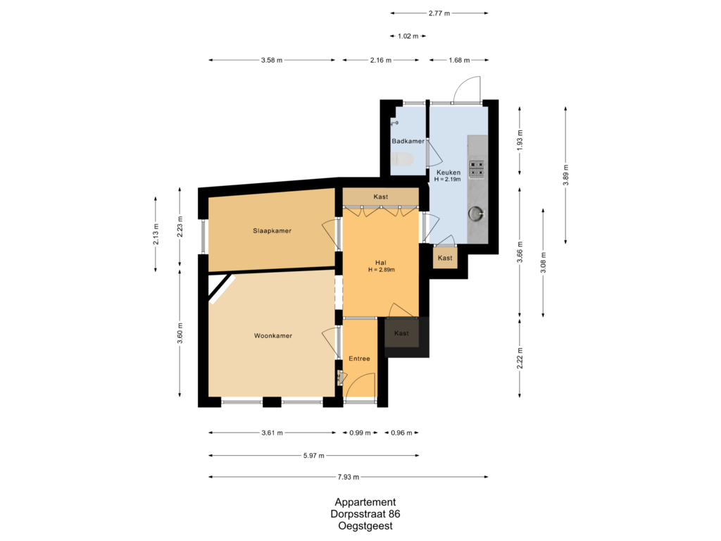 View floorplan of Appartement of Dorpsstraat 86