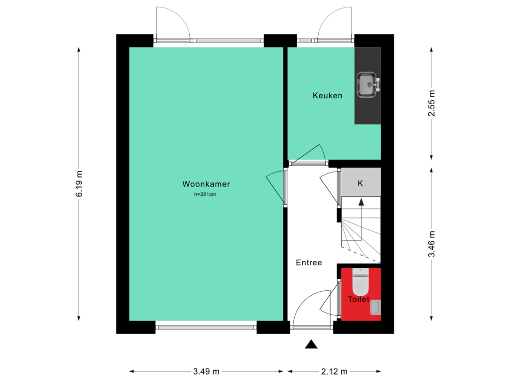 Bekijk plattegrond van Begane Grond van Van der Zaanstraat 16