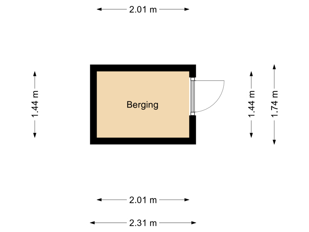 View floorplan of Berging of Rechthuisstraat 30-E