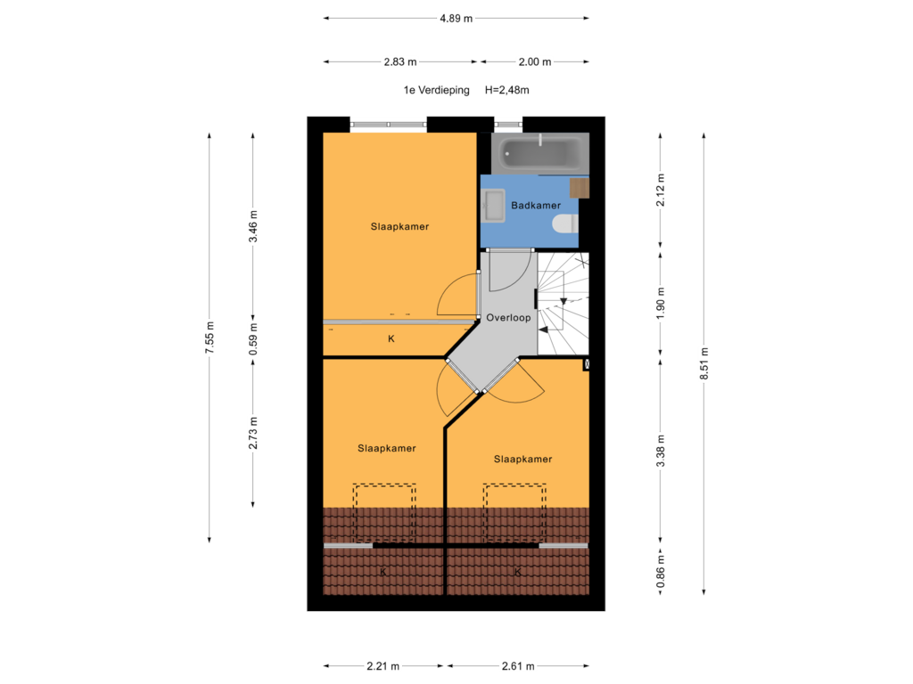 Bekijk plattegrond van 1e Verdieping van Larixdreef 10