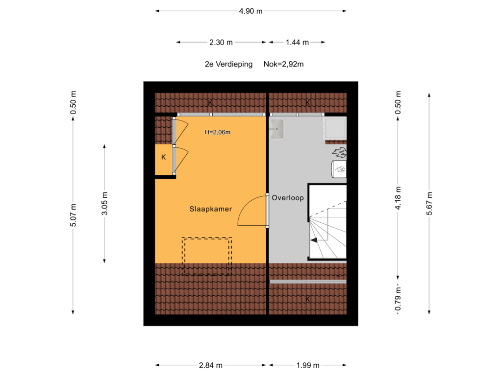 Bekijk plattegrond van 2e Verdieping van Larixdreef 10