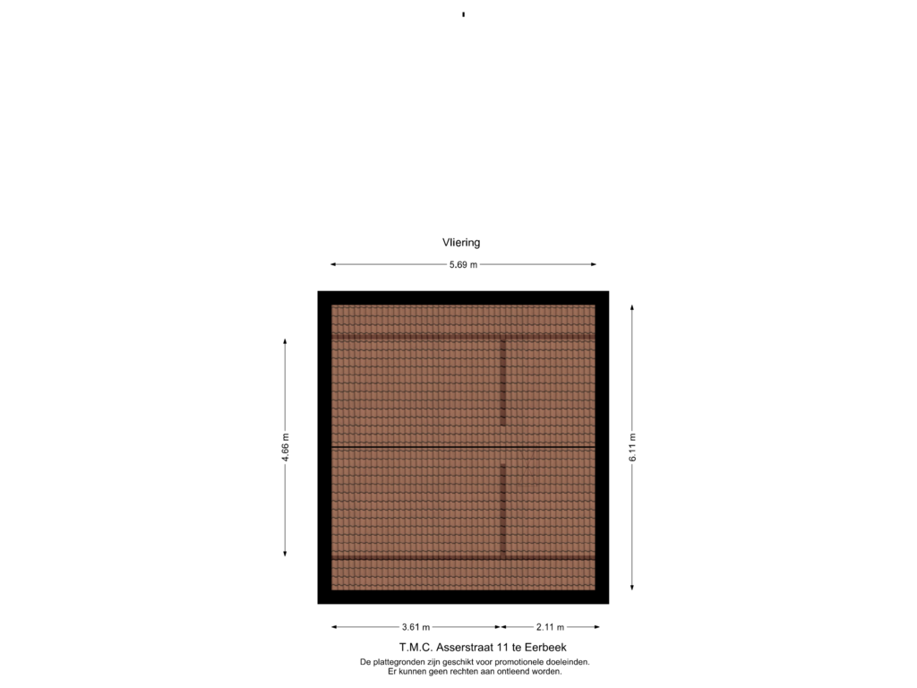 View floorplan of Vliering of T.M.C. Asserstraat 11