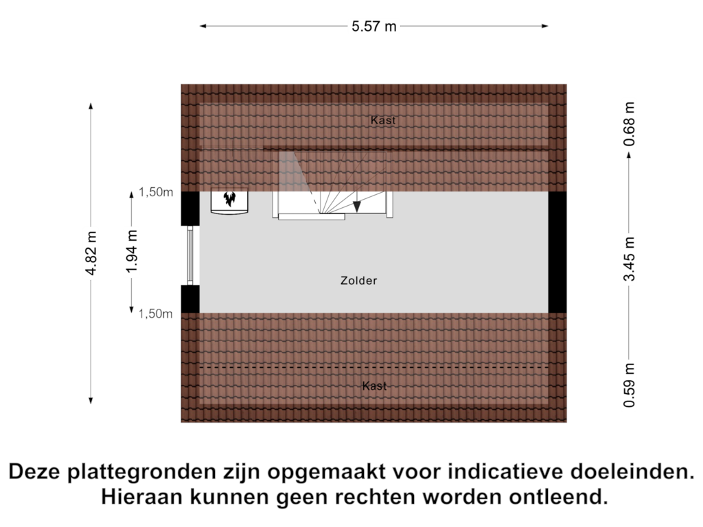 Bekijk plattegrond van Zolder van De Oehoe 13