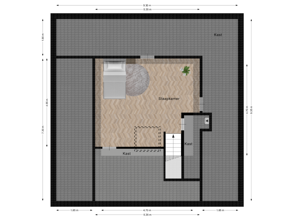 View floorplan of Tweede Verdieping of Enterstraat 106