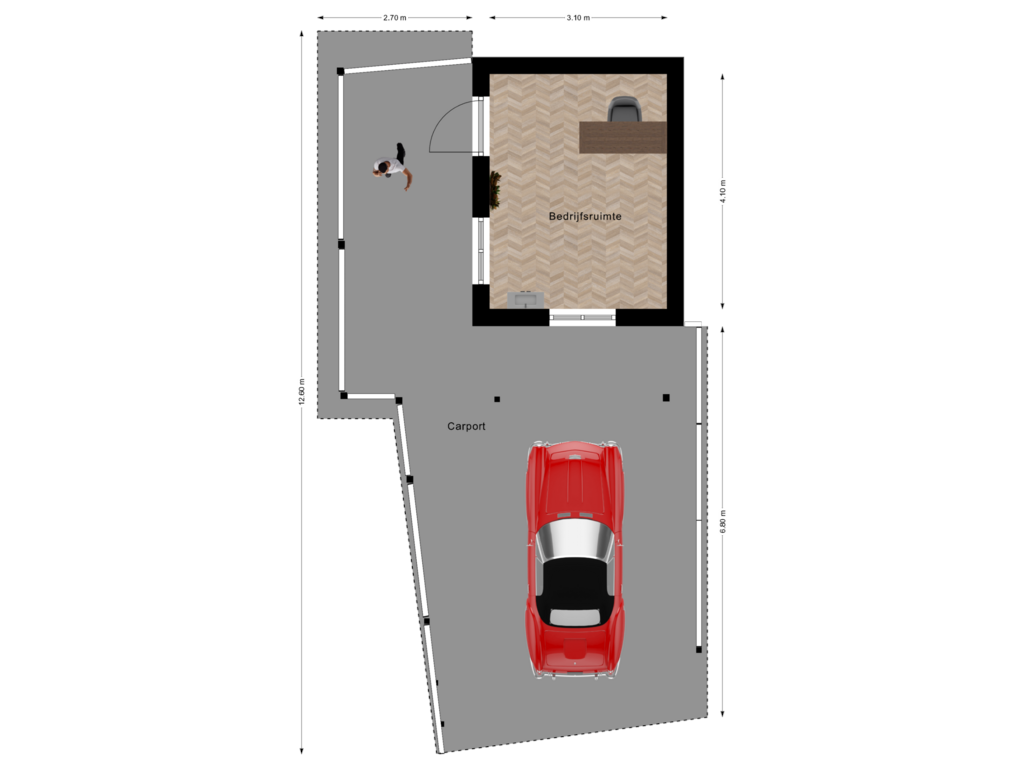 View floorplan of Bedrijfsruimte of Enterstraat 106